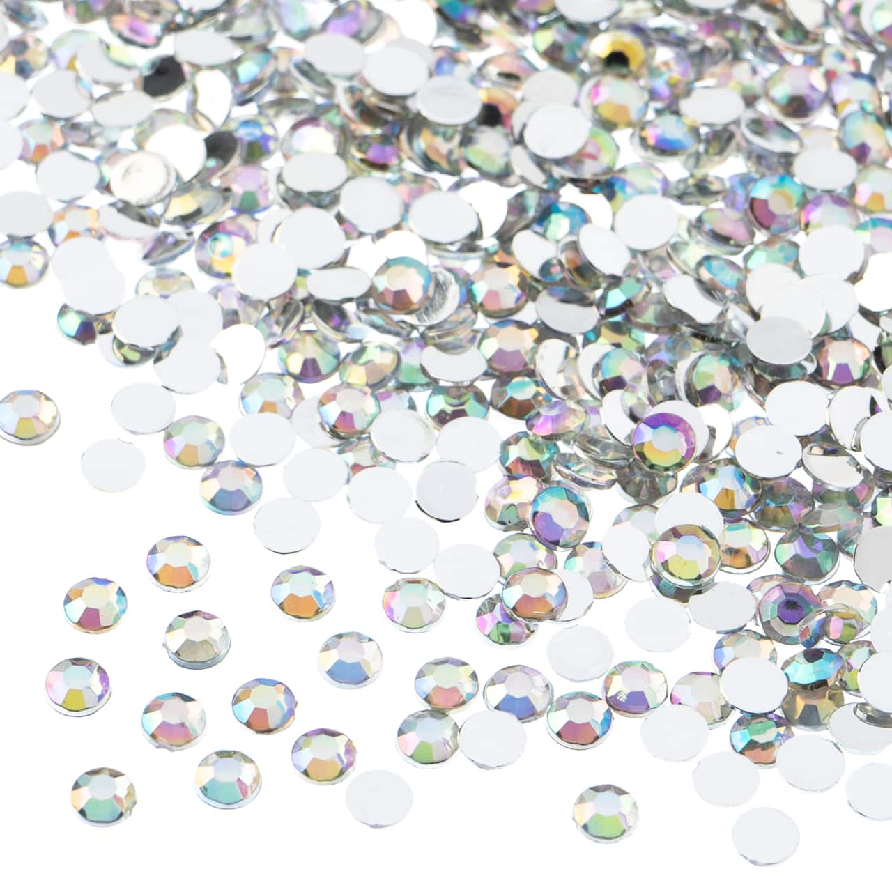 John Bead Acrylic Round Flat Back Rhinestones, 4mm